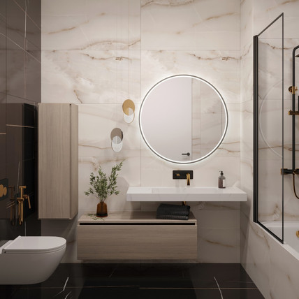 Тумба с раковиной Flat Calacatta 180 AR светлое дерево