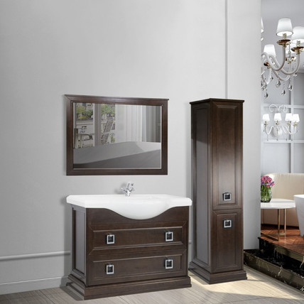 Тумба с раковиной Foster MT 120 темный орех/хром (4 цвета на выбор)