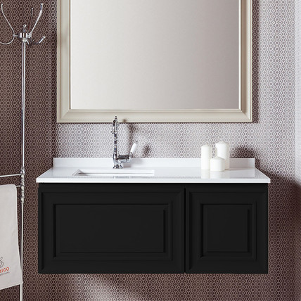 Тумба с раковиной Ponza CG 140 чёрная (30 цветов)