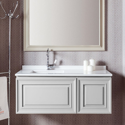 Тумба с раковиной Ponza CG 140 белая (30 цветов)