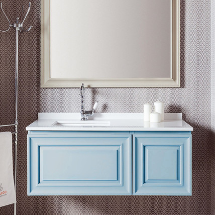 Тумба с раковиной Ponza CG 140 голубая (30 цветов)