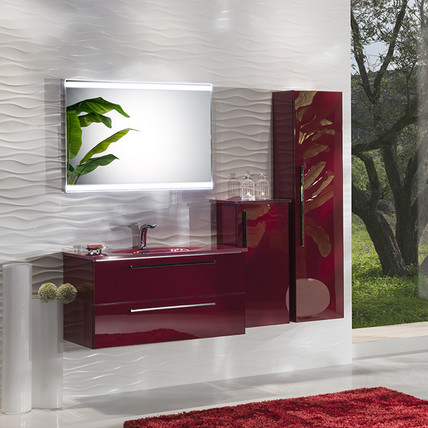 Тумба с раковиной Flat AR 90 бордо (32 цвета)