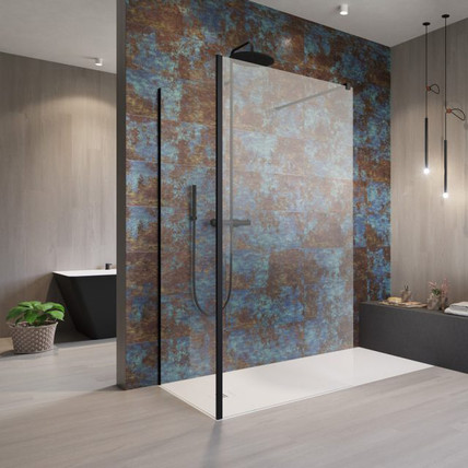 Ограждение для душа walk-in Modo new IV RW 90x90 прозрачное/чёрный