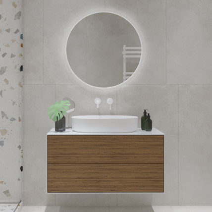 Тумба с накладной раковиной Minimal-2 AR 100 дерево (490 цветов)