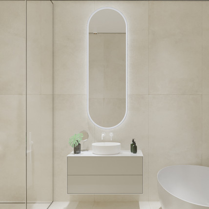 Комплект мебели с накладной раковиной Minimal-2 AR 80 белый (490 цветов)