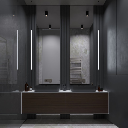 Тумба с двумя накладными раковинами Minimal-2 AR 180 тёмное дерево (490 цветов)