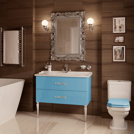 Тумба с раковиной Brighton CG 100 голубая (40 цветов)