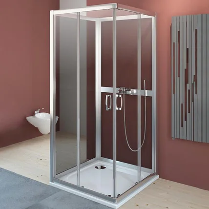 Душевое ограждение раздвижное Premium Plus C+2S RW 90x90 прозрачное/хром