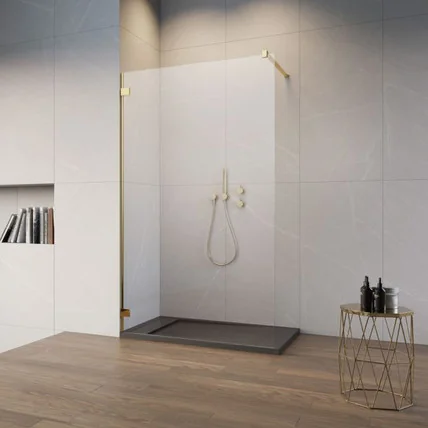 Ограждение для душа walk-in Essenza pro 8 RW 75 прозрачное/золото