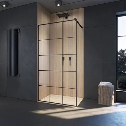 Ограждение для душа walk-in Modo new II Factory RW 105 прозрачное/чёрный