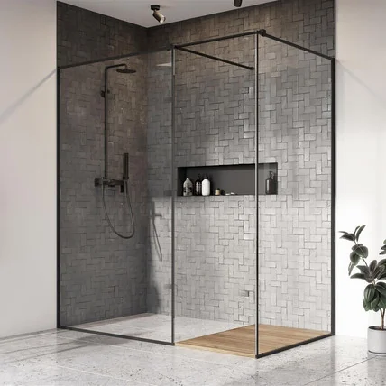 Ограждение для душа walk-in Modo new III Frame RW 50x50 прозрачное/чёрный