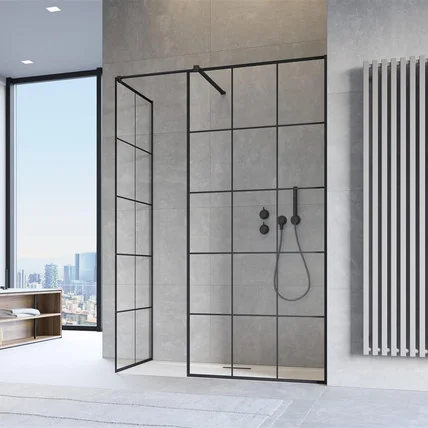 Ограждение для душа walk-in Modo new III Factory RW 60x85 прозрачное/чёрный